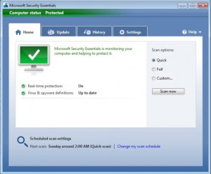 mseofficialscreenshotbig 300x247 “Microsoft Security Essentials ecco la versione beta.