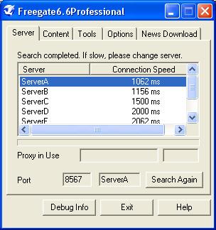 Full Freegate screenshot